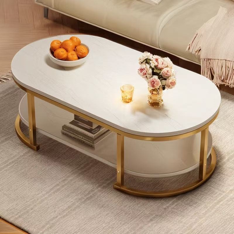 Coffee Table for Living Room, Household Oval Table, Simple Modern Living Room Coffee Table, Light Luxury High-End Feel, Extendable Tea Table Coffee Table
