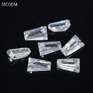 Source factory D color VVS ladder square white mosant Diamond trapezoidal bare stone kgold inlay with stone bare diamond wholesale