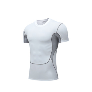 Fitness Short-sleeved Sports Quick-drying Clothes Compression Clothes Football Basketball Running Base Clothes Elastic Sweat-absorbent Breathable Tights