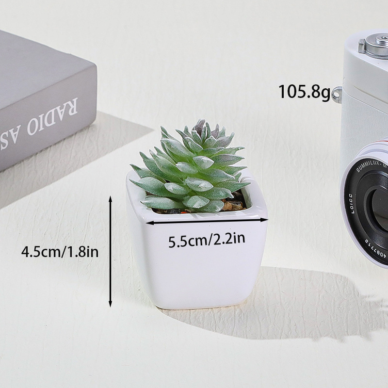 Simulación transfronteriza de porcelana floc de macetas pequeñas macetas verdes de mesa decoración ornamentos artesanías bonsai spot directo