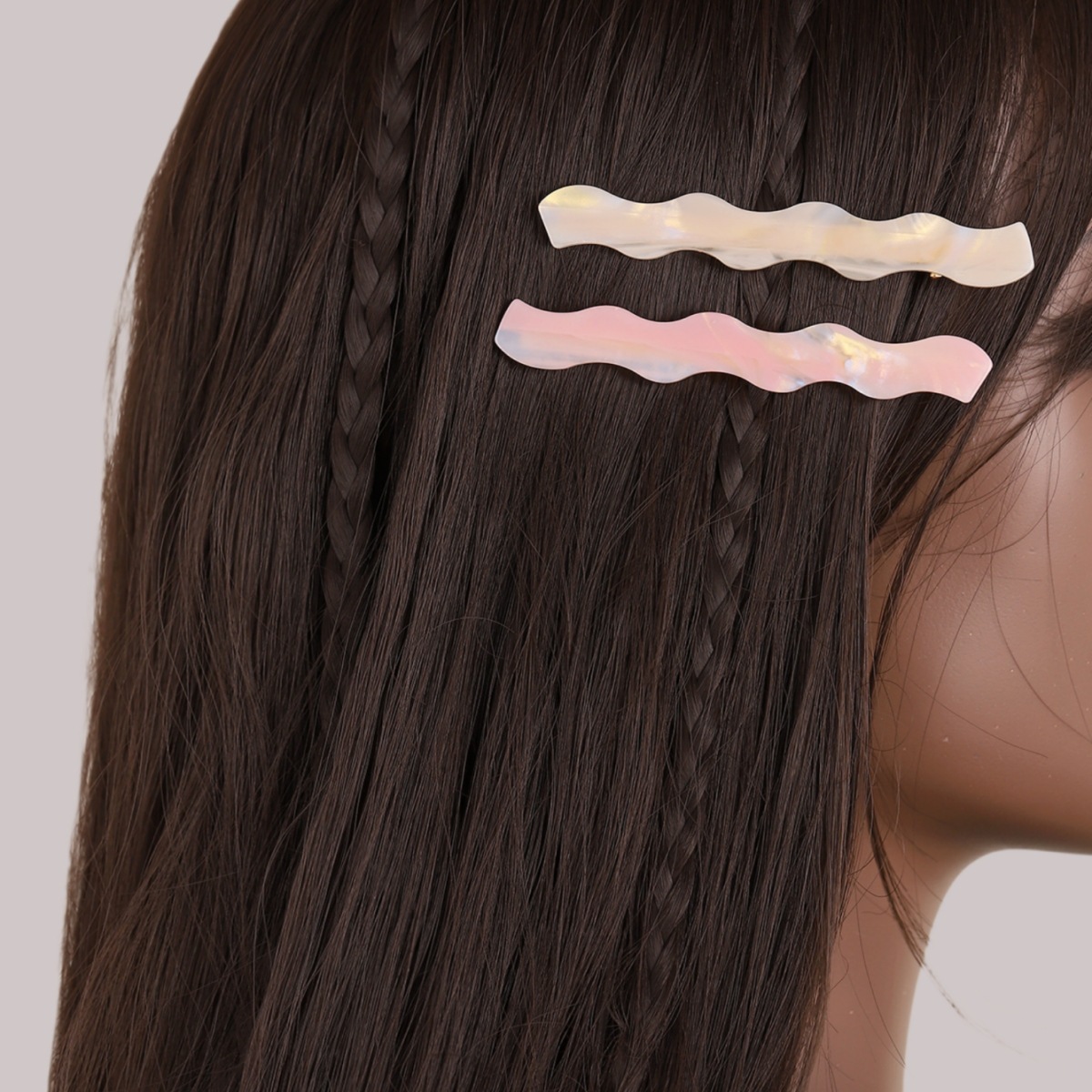 Nicho de estilo coreano clip en forma de onda femenino ins estilo Super caliente flequillo lateral clip pico de pato todo partido horquilla de acetato