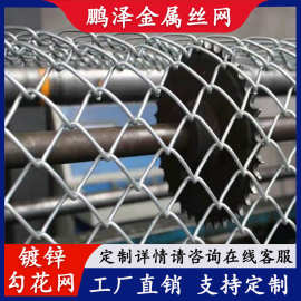 厂家定制镀锌菱形勾花网球场围网浸塑隔离防护养殖圈地铁丝网围栏