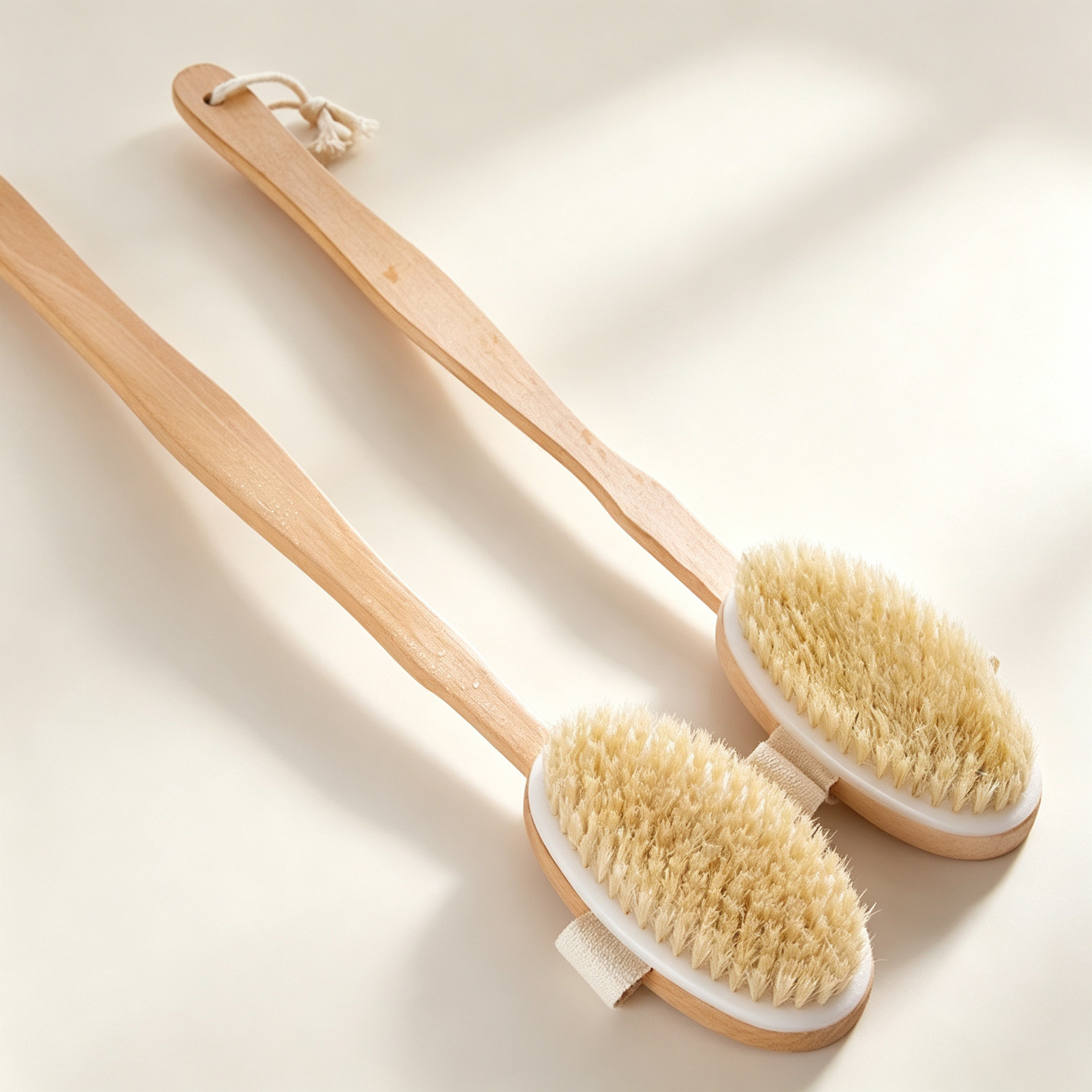 Cepillo de Baño de Cerdas con Mango Largo de Madera de Hemu de Masaje para Baño