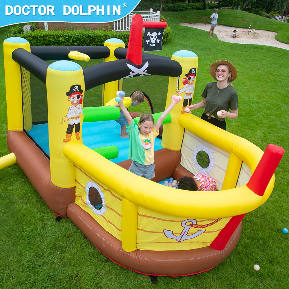 Doctor Delfín | Castillo inflable para niños, castillo inflable para el hogar, tobogán pequeño para interiores, trampolín, castillo inflable antideslizante