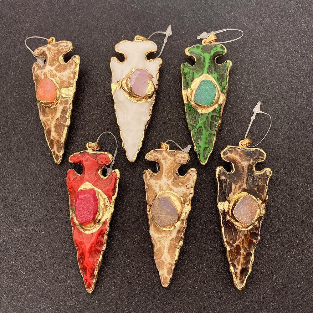 Pendant Jewelry Making Type DIY Jewelry Accessories Classification 1 Piece Natural Stone Geometric Pendant
