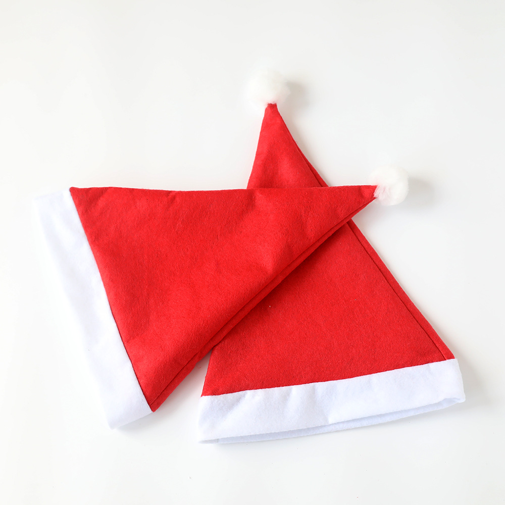 Los gorros navideños de tela no tejida de color rojo liso, los más vendidos de Amazon en 2026, para adultos y niños. image 5