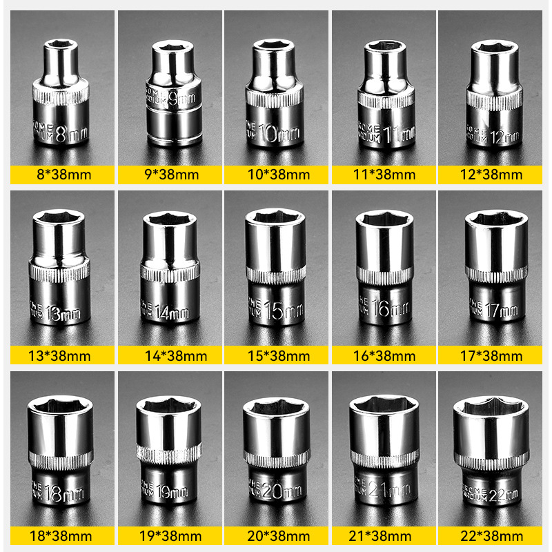 Espejo 8-32mm manga de acero al cromo vanadio venta caliente transfronteriza multifunción multitamaño pistola de viento hexagonal interior manga de cinturón azul