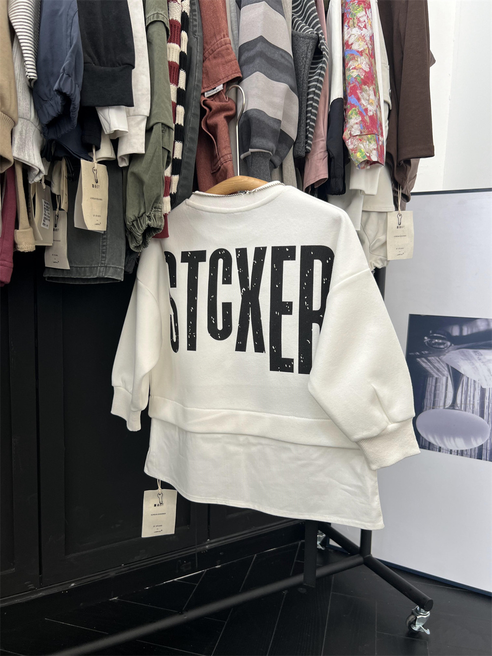 American hip-hop style autumn boys' letter  two-piece spliced shirt hoodie children's hooligan handsome street dance_voghion.com