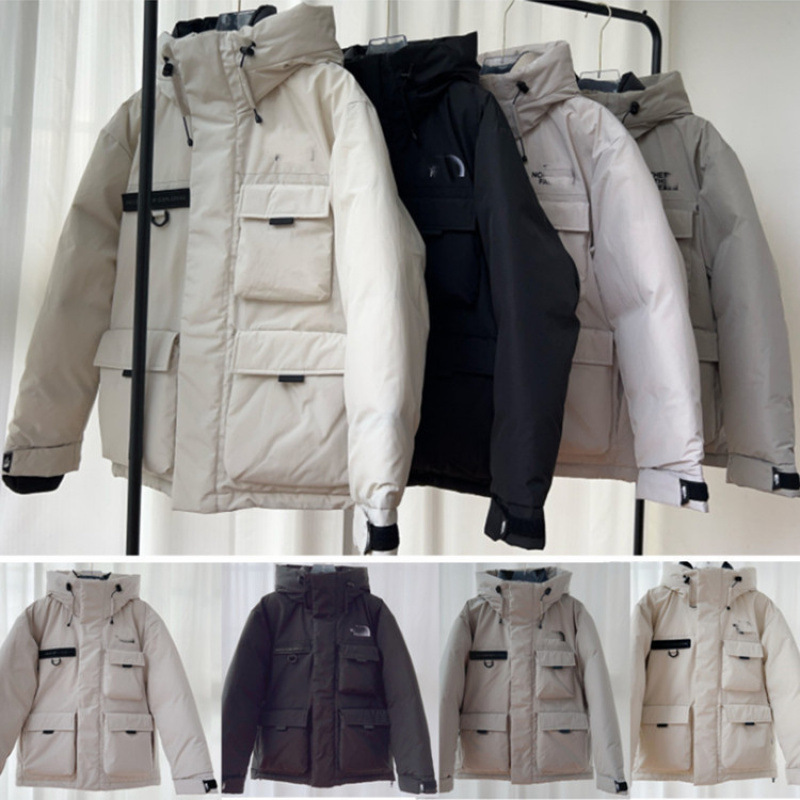New North Face-style hooded workwear parka, featuring the same design as Shen Min'er's, a thickened down jacket, and a waterproof outerwear for couples