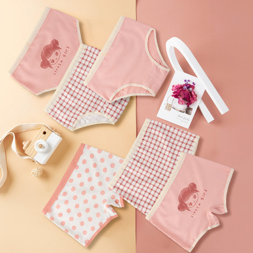 Korean children's underwear for girls, size 3-4, fine combed cotton, fresh, suitable for middle and large children, cotton shorts for girls, flat-bottomed baby girls' shorts