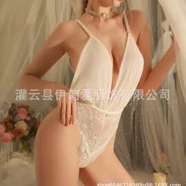 性感睡衣女高级感法式小胸网纱蕾丝露背吊带睡裙纯欲辣妹约会睡裙