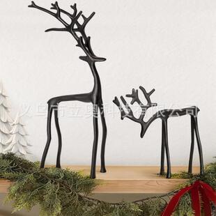 �羳Set of 2 Black ReindeerStatues�Ͻ��}�QС�����ɫ�Z¹����