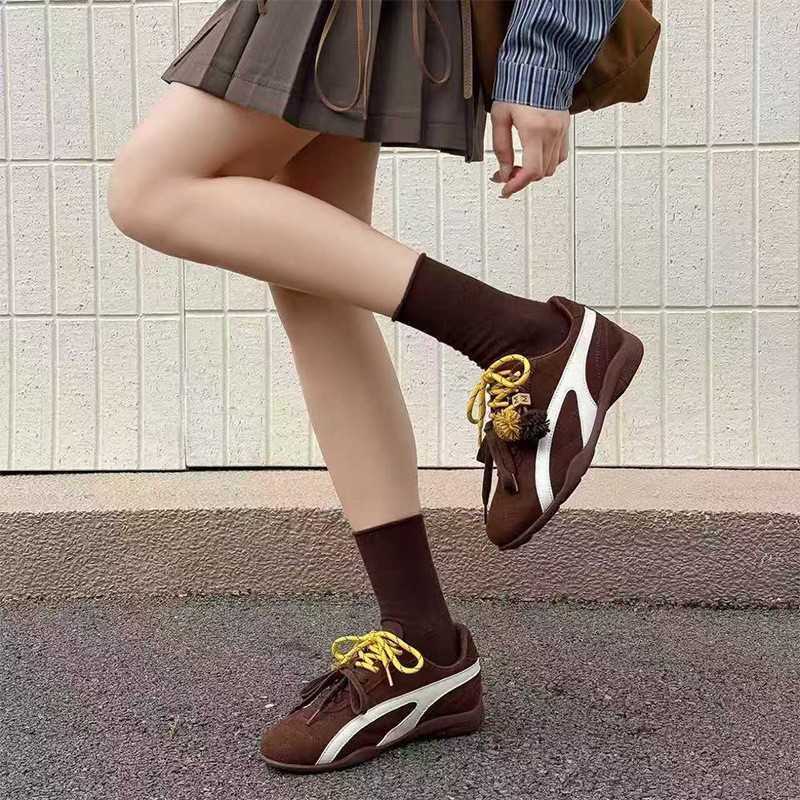 美拉德松果德训鞋翻盖运动休闲鞋复古擦色内增高女鞋ins风穿搭|undefined