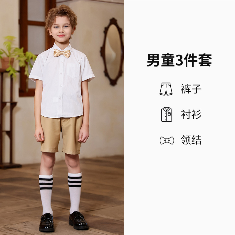 Uniformes de clase de verano para estudiantes de primaria, trajes de camisa británicos, uniformes de jardín de infantes, uniformes escolares para niños, fotos de graduación, uniformes de coro