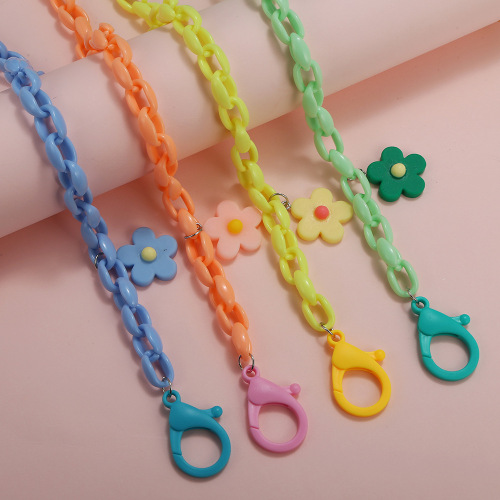 Korean best-selling candy-colored acrylic chain anti-tightening flower glasses chain anti-lost rope for children and adults universal