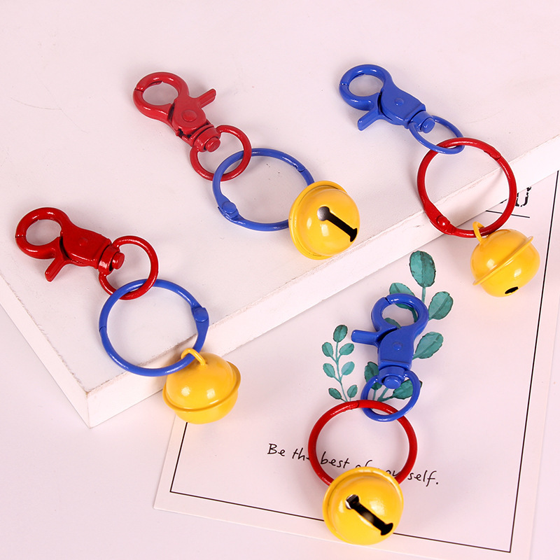 Couple Keychain Tinker Bell Key Ring Bag Pendant Creative Gift ins Jewelry Handmade diy Red and Blue