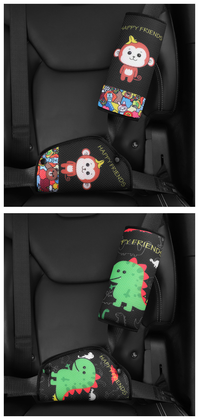 Children's Car Seat Belt Shoulder Cover Cute Car Anti-Leg Neck Fixing Adjuster Baby Car Safety Belt Cover