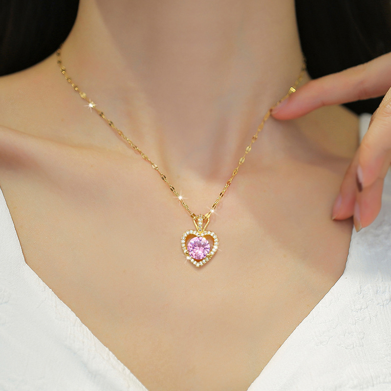 Exquisite Micro Diamond Necklace For Women Elegant Collarbone Chain_voghion.com