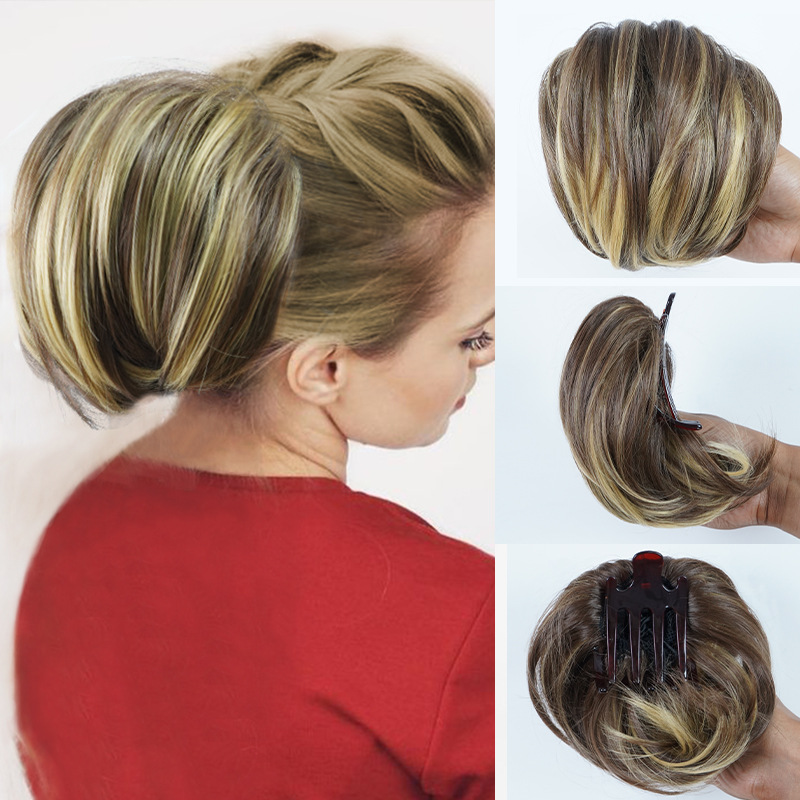 Cabelo sintético novo estilo rabo de cavalo curto encaracolado_voghion.com