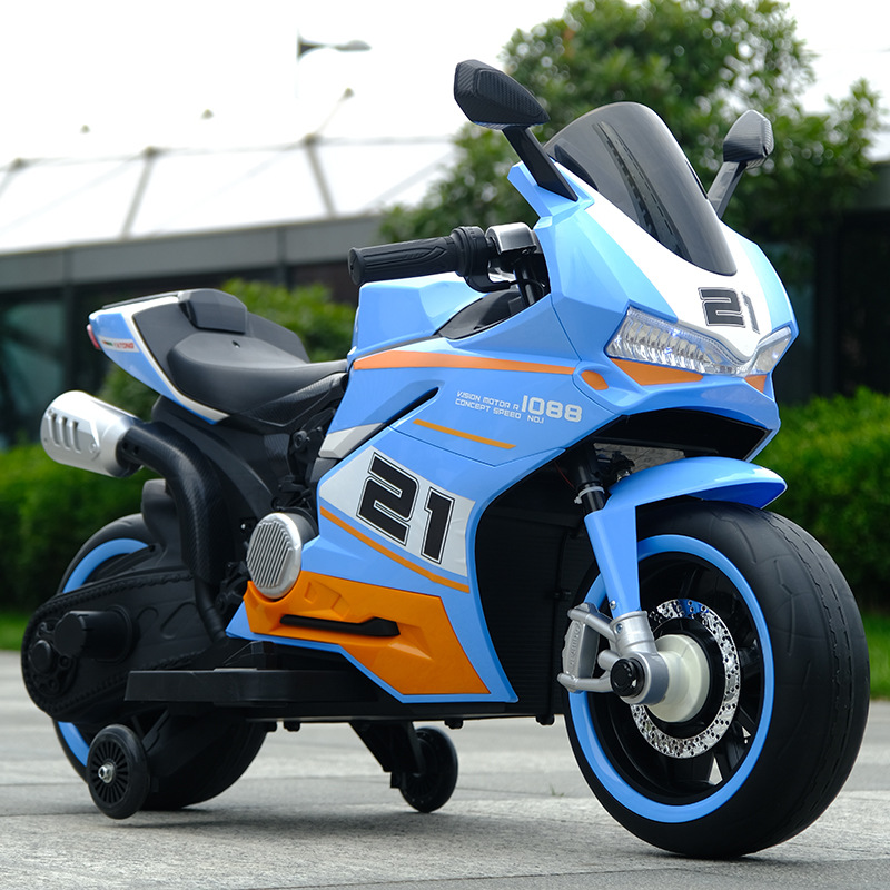 Top con azul + 12V7 + rueda flash + manillar + asiento de cuero