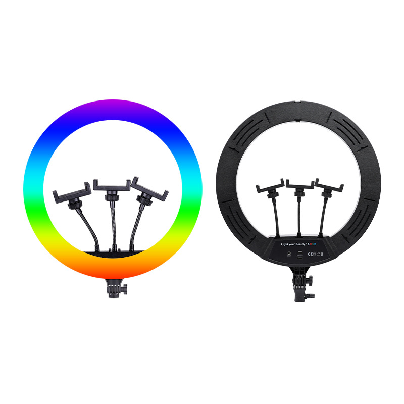 Luz de relleno de anillo RGB de 10 pulgadas original MJ26 luz de colores MJ33 luz de neón MJ18 transmisión en vivo Luz de marcha de caballo de 16 pulgadas