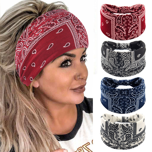 European and American hairbands, bohemian headbands, leopard print headbands, knotted headscarves, stretchable twisted head wraps, striped fabric headbands