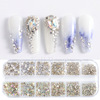 Jewelry, nail decoration, glossy mixed decorations with accessories, accessory, 12 cells, wholesale