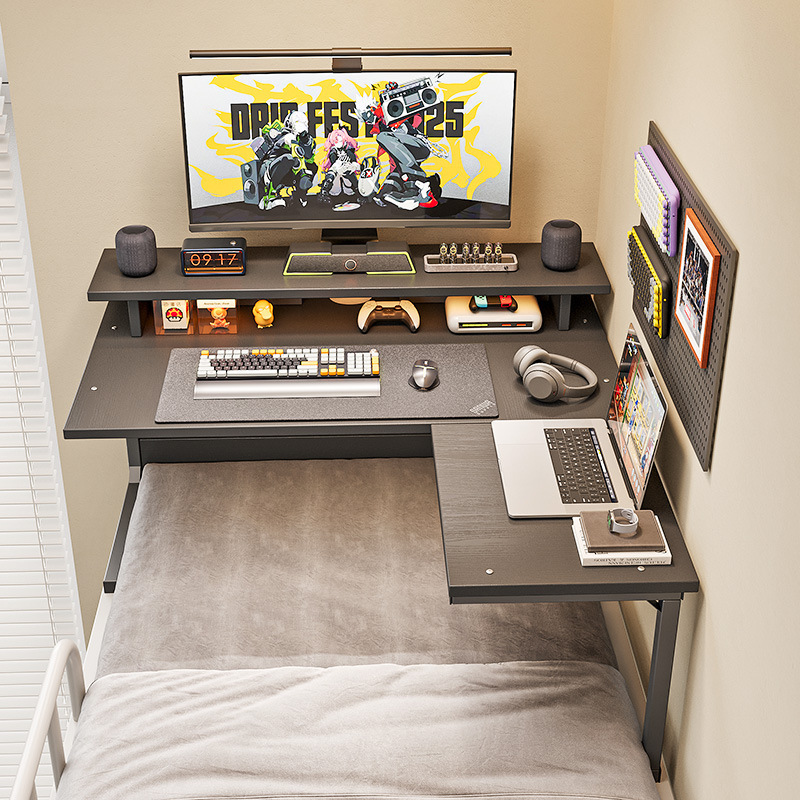 Dormitory Bed Computer Desk Desktop Upper Bunk Lower Bunk College Student Lazy Artifact E-Sports Table L-Shaped Corner Table Desk