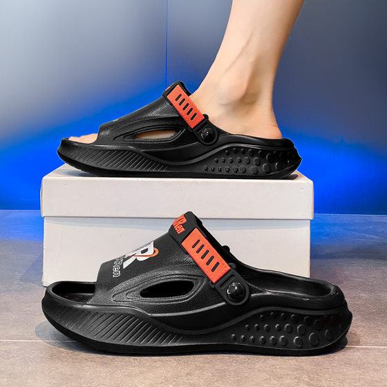 Slippers Men's 2025 New Summer Outer Wear Teenagers Non-slip Thick Bottom Shit-feeling Sports Driving Dual-use One-word Shopper