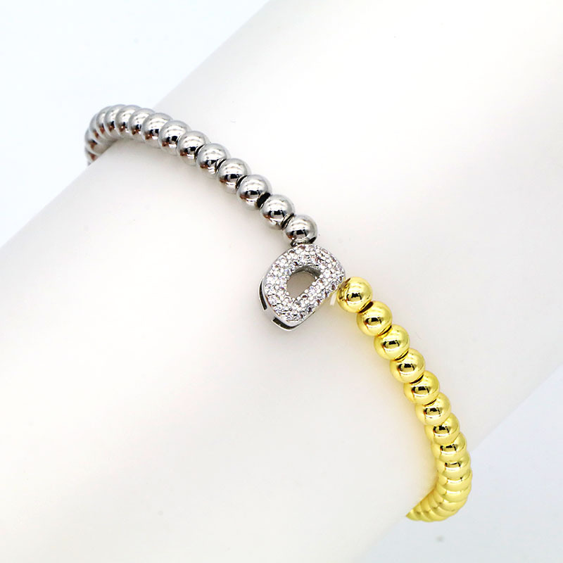 13g Weight Copper Pendant Material Zircon Inlay Material Bracelets Classification Copper Chain Material ball chain Chain Type 1 Piece Quantity Holiday, Daily Occasion Copper Material Letter Pattern All Seasons Season Women's Gender Plating Design Modern Style Style Wholesale Jewelry Modern Style Letter Copper Zircon Plating Bracelets Ball Chain 7