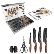 工厂批发刀具套装6件套厨师刀剪刀批发厨房用品带刀套耐用