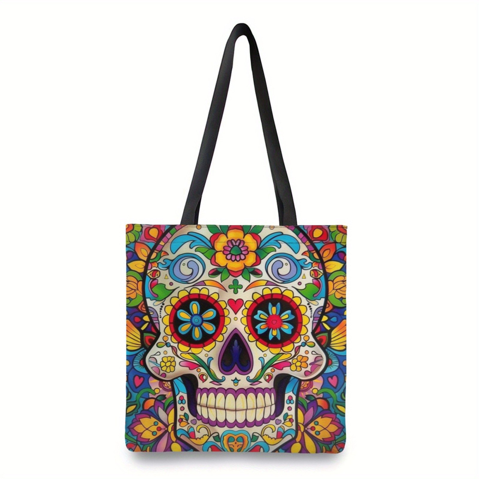 学生文艺手提大容量帆布袋跨境ins卡通高级感手提袋购物袋