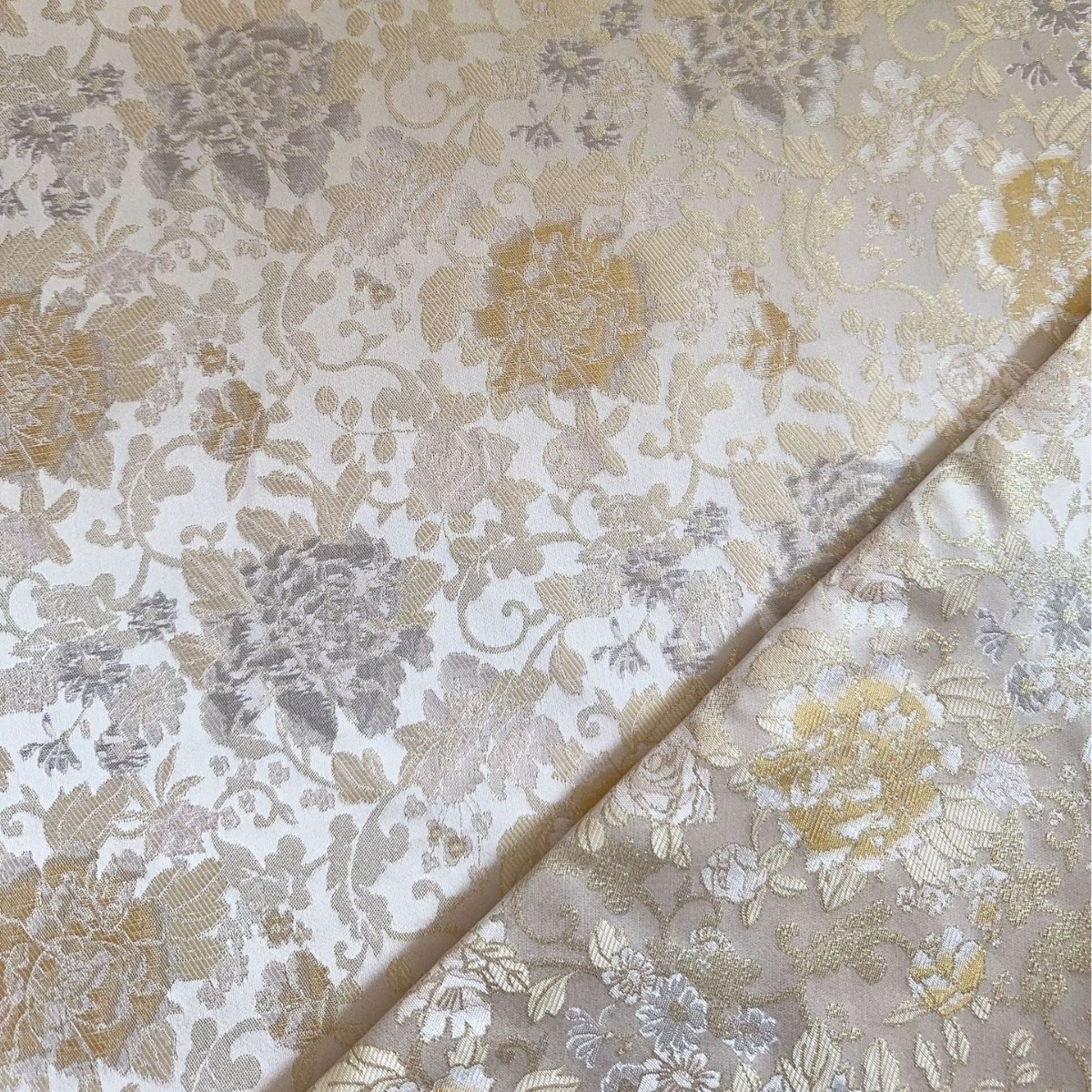 仿宋锦金丝田园风提花面料 新中式马甲外套旗袍服装面料箱包抱枕