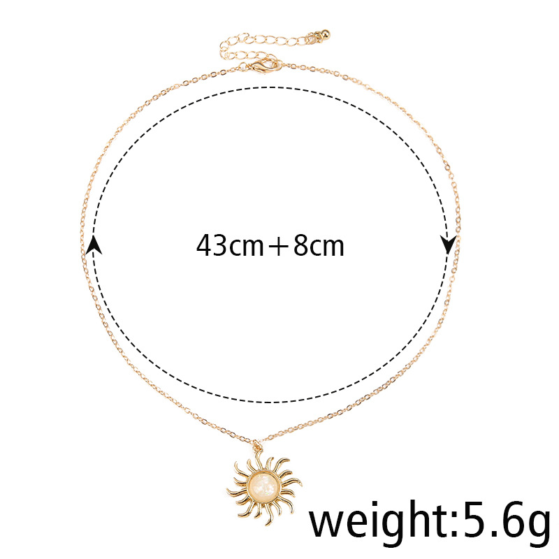 1 Piece Fashion Sun Alloy Plating Inlay Artificial Pearls Women's Pendant Necklace display picture 1