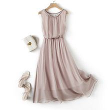 芭碧尔女装真丝连衣裙OL气质通勤简约桑蚕丝裙子夏季新款86004