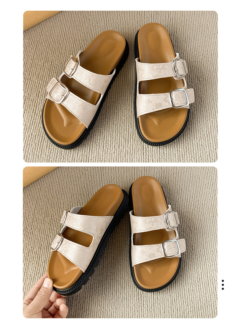 Scarpe da donna aperte con un cinturino, ciabatte con suola spessa, sandali estivi alla moda, comodi e antiscivolo._voghion.com