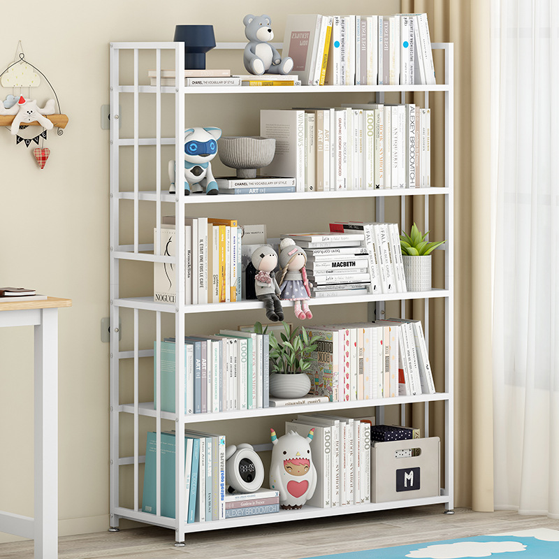 Bookshelf floor-standing large-capacity book storage and organization iron simple living room home bedroom economical children's bookcase