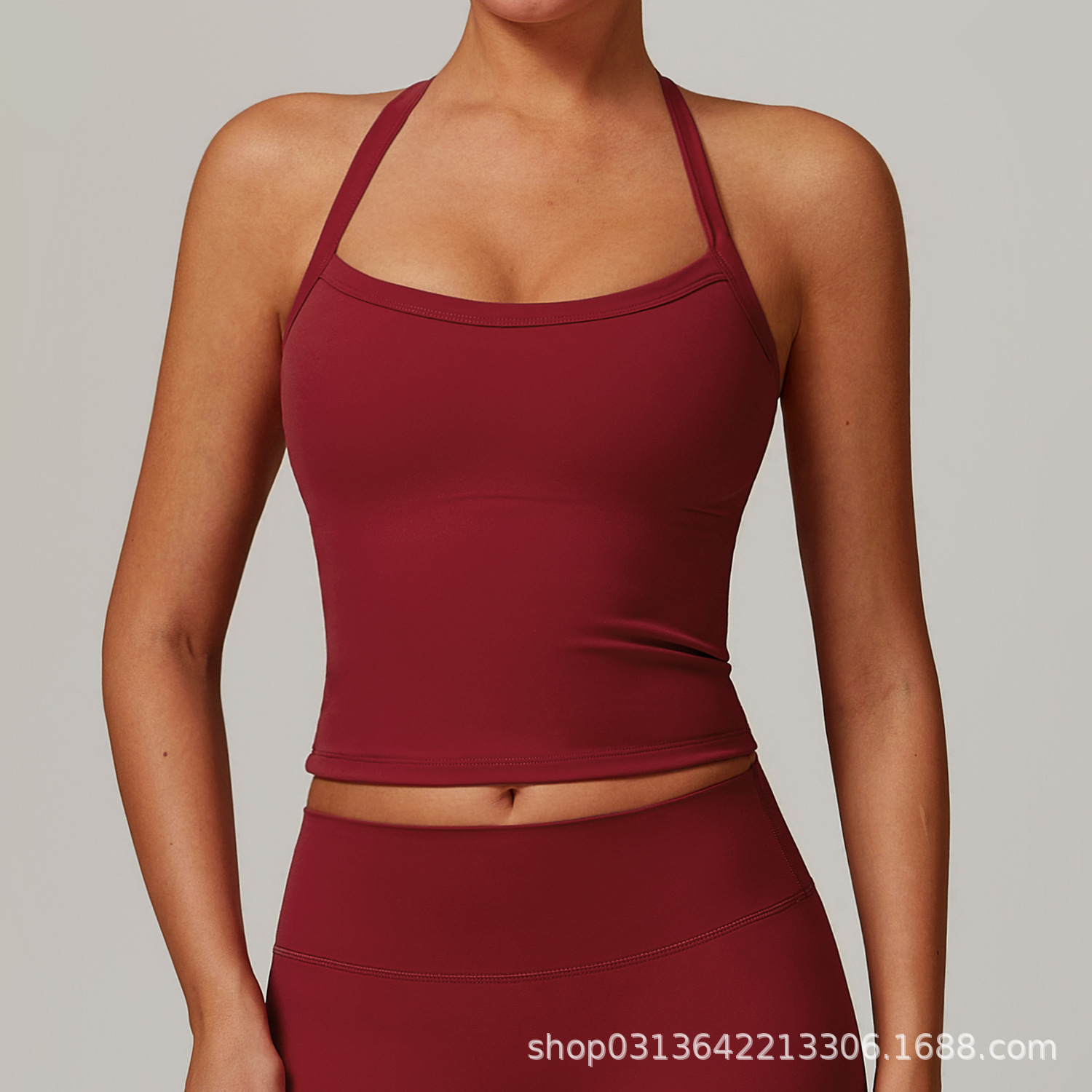 Cross-Border European and American Quick-Drying Yoga Outdoor Training Clothing Running Sports Fitness Camisole with Chest Pad 2518