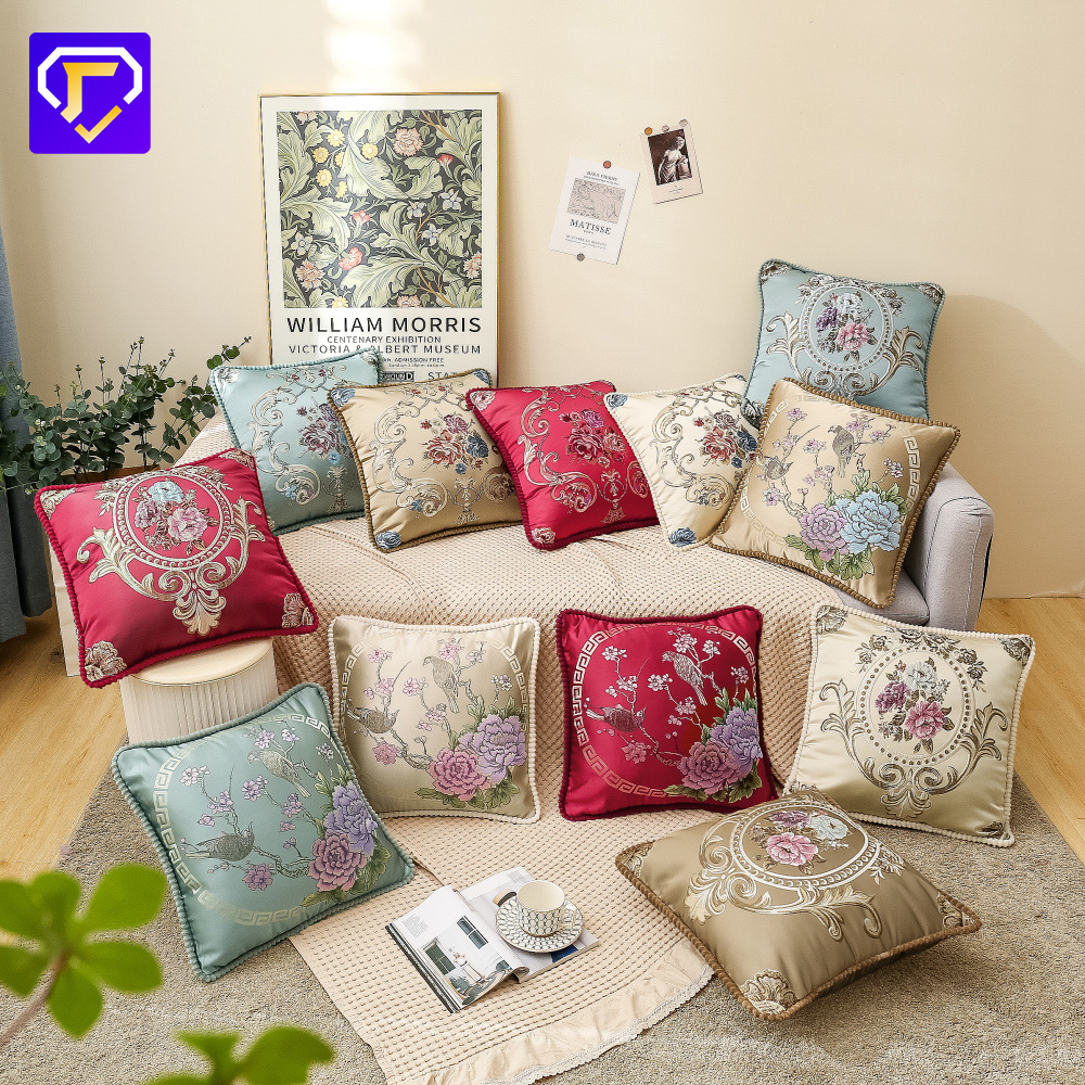 产地货源亚马逊同款轻奢高级感新中式汽车礼品抱枕床头靠枕大靠背