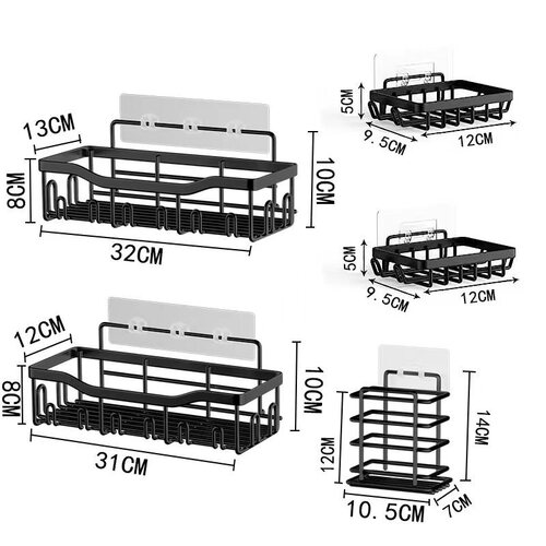 Bathroom shelf, wall-mounted bathroom shelf, no drilling bathroom toothbrush holder, shower shelf, storage rack