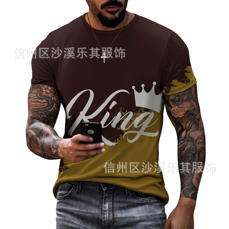 Camiseta de manga corta de marca de moda europea y americana, patrón geométrico para hombres 2024, top delgado de cuello redondo de media manga de moda de verano