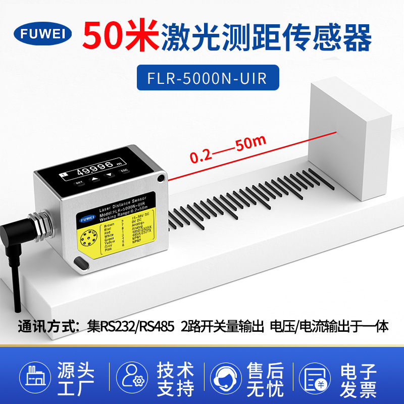 FUWEI高精度激光测距传感器FLR-5000N-UIR定位监控距离控制高度