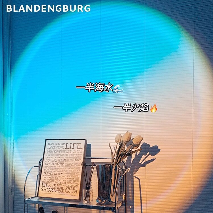 Red roja puesta de sol luz USB recargable lámpara de mesa día nunca cayendo Arco Iris proyección puesta de sol luz Red fondo rojo atmósfera luz del atardecer