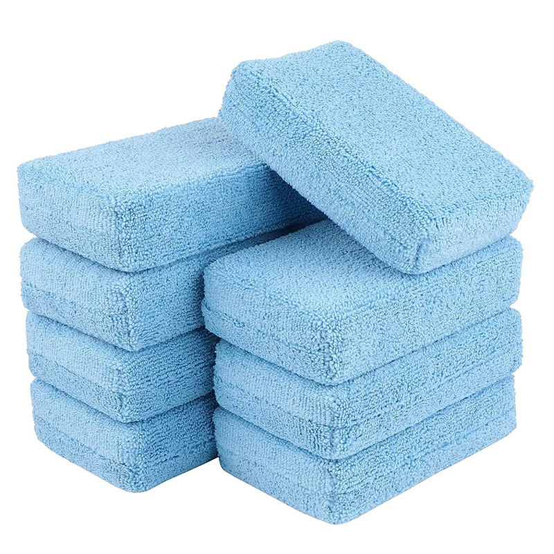 Microfiber Application Pad Car Wash Sponge Square Crystal Plated Waxing Sponge Beauty Cleaning Cleaning Sponge Magic Wipe