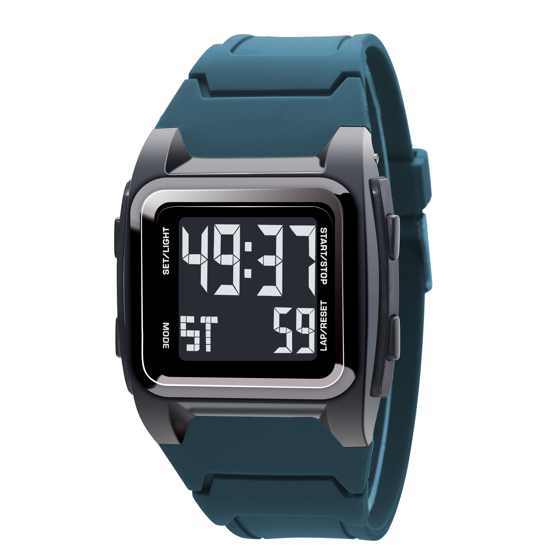 Nuevo cuadrado pantalla grande retro deportes reloj electrónico hombres luminoso impermeable multi-funcional alarma al aire libre reloj de moda