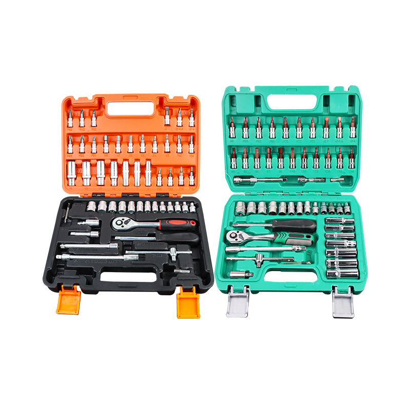 53 Piezas auto reparación coche traje universal pullover llave trinquete manga traje combinación mantenimiento Caja de Herramientas