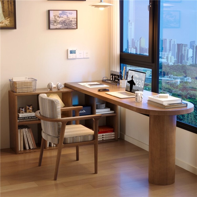 Bedroom Wall-Mounted Cabinet All Solid Wood Corner Desk Student Study Table Home Corner L-Shaped Computer Desk
