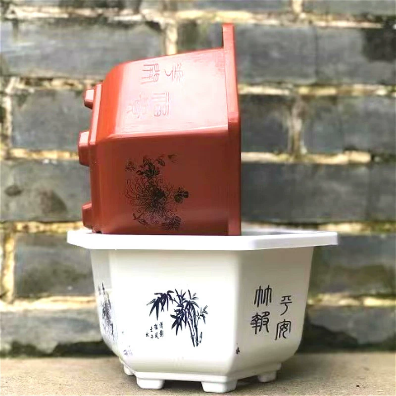 Hexagonal plastic big simple flowerpot, increased thickness