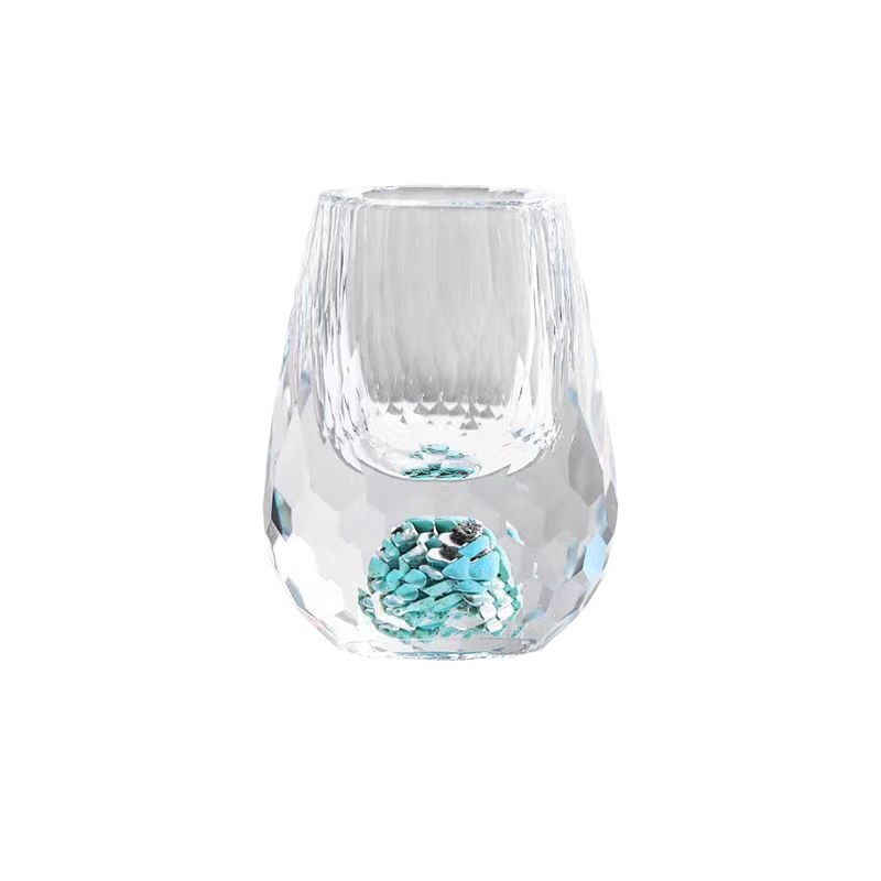 Taza de licor de lámina de oro vidrio de cristal casero una taza de bala estilo chino Jiangshan Jinshan cerveza decoración de lámina de oro