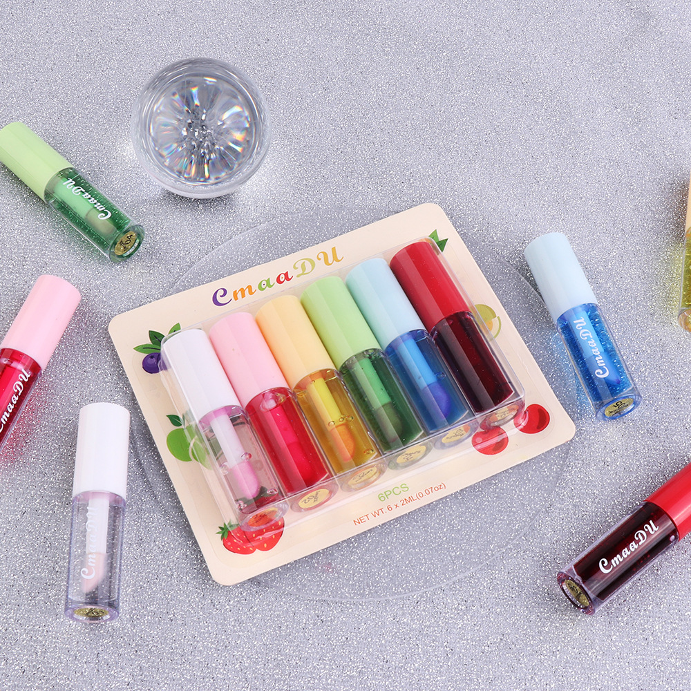 Check it out! Link Disclaimer - For export only :CmaaDu 6-pack Fruit-Flavored color-changing Lip Gloss undefined
